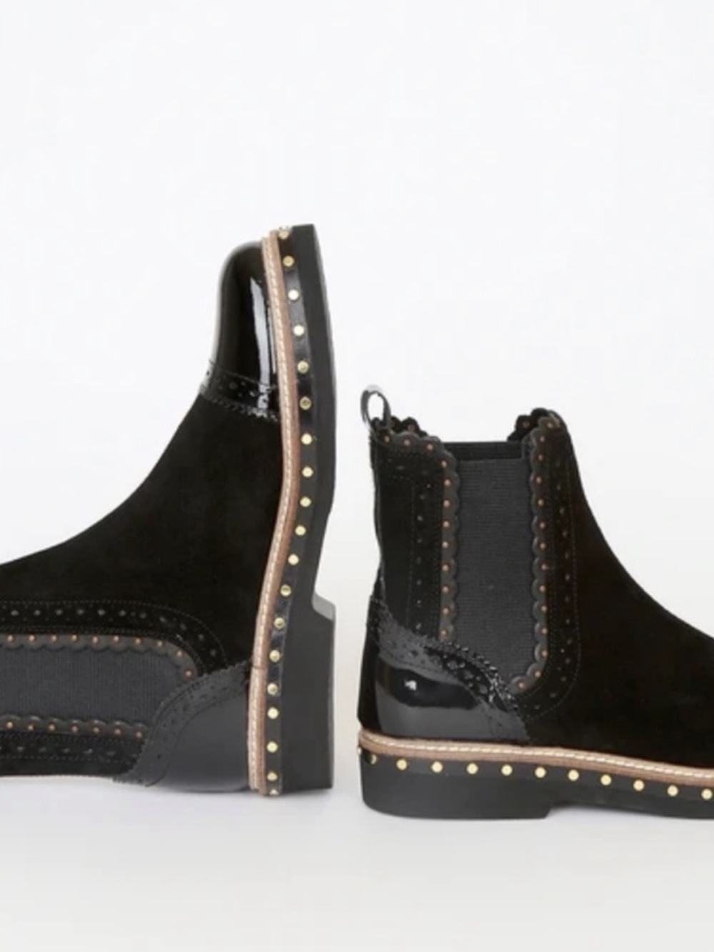 Free People Atlas black patent suede studded Chelsea boots - Picture 13 of 13